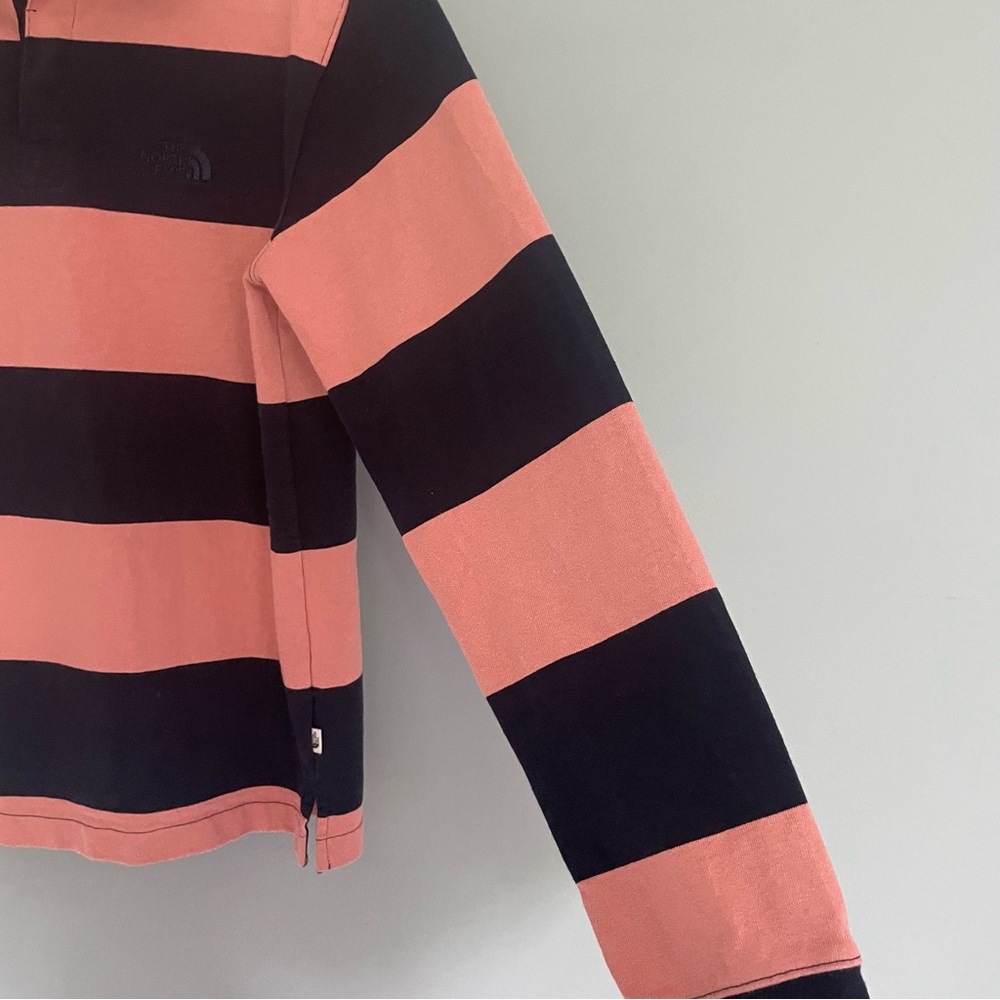 The North Face Rugby Shirt Mens SMALL Long Sleeve Polo Striped Heavy Duty Warm - Picture 9 of 15